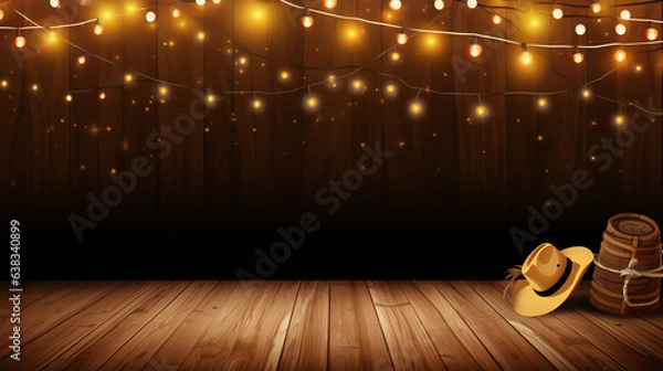 Obraz Hoedown theme Party Background with empty copy space. Generative AI.