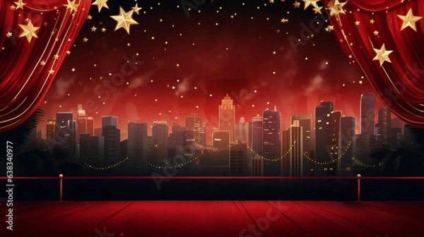 Obraz Hollywood theme Party Background with empty copy space. Generative AI.