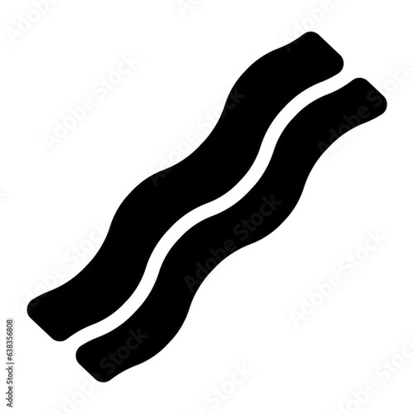 Obraz bacon icon solid style vector