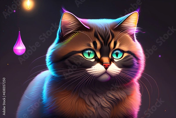 Fototapeta cat with heart