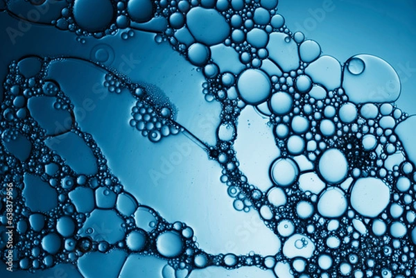 Obraz air bubbles in soap under microscope