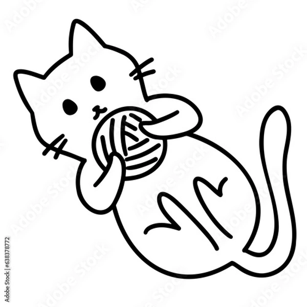 Obraz cute cat doodle