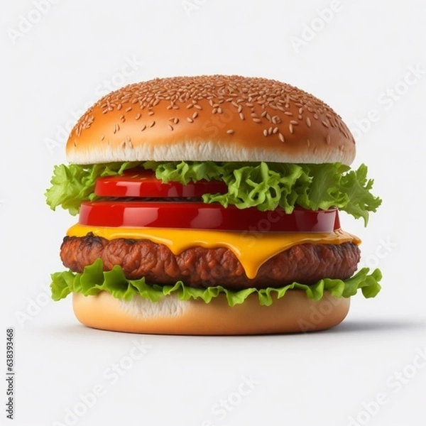 Fototapeta hamburger on a white background