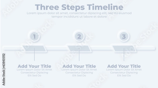 Obraz Neumorphic line timeline steps infographics template design