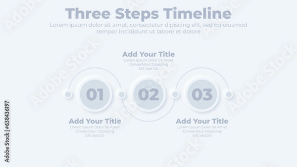 Obraz Neumorphic connection timeline steps infographics template design