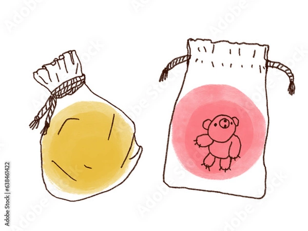Obraz 巾着袋の開閉イラスト素材