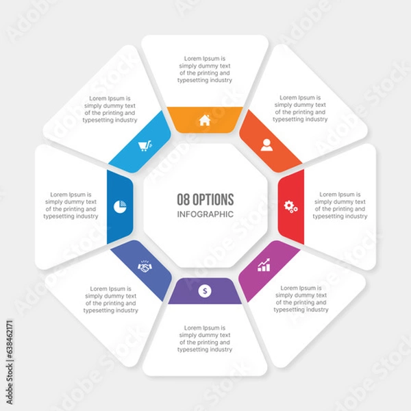 Obraz Cycle Infographic Template With 8 Steps, Workflow or Process Diagram