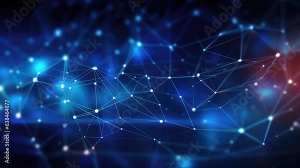 Fototapeta blue neuron point line science fiction background material