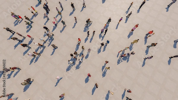Obraz aerial view of a crowd