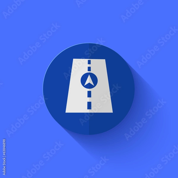 Obraz Vector modern flat blue circle icon.