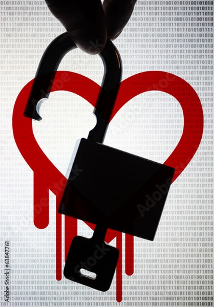 Fototapeta Heartbleed, an OpenSSL critical bug