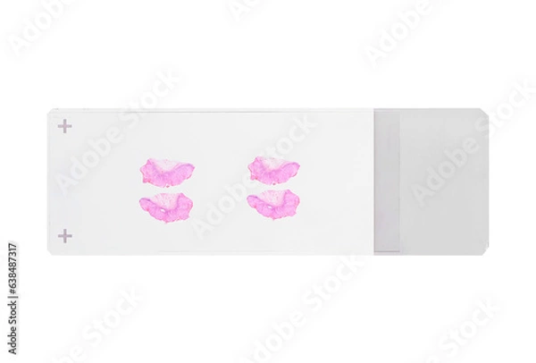 Obraz Human tissue microscope slides (with clipping path) isolated on white background