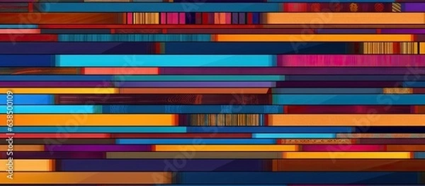 Fototapeta Various mosaic patterns in multicolored stripes for home decor including wallpapers carpets and fabrics