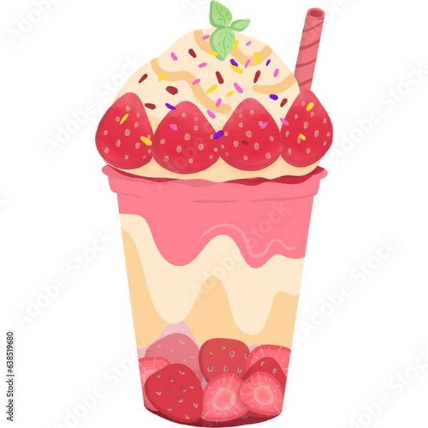 Obraz strawberry yogurt 