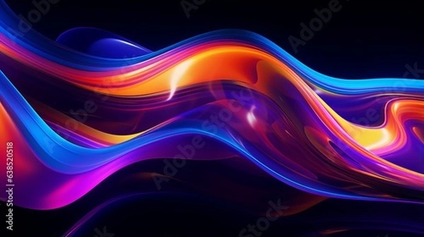 Fototapeta colorful liquid flow backdrop background flow fluid digital splash	neon colors dark background