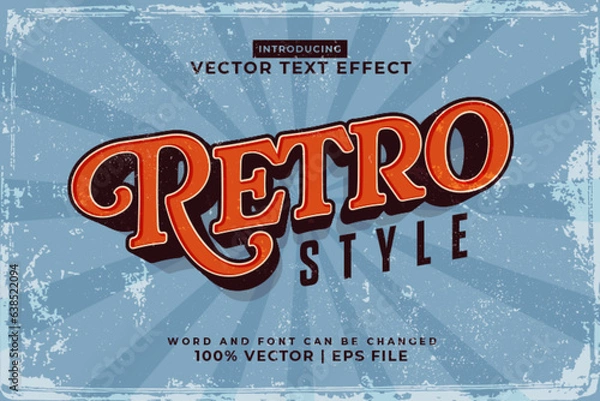 Fototapeta Editable text effect Retro 3d style premium vector