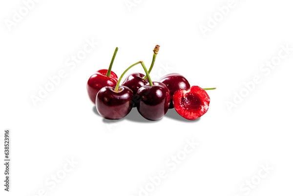 Fototapeta cherries on a white background