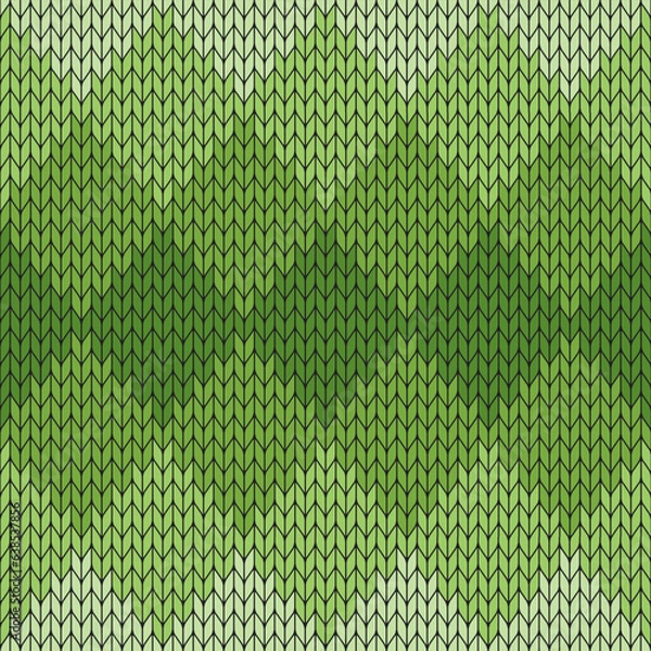Obraz Light green gradient knitted pattern. knitted vector pattern. Seamless gradient pattern for clothing, wrapping paper, backdrop, background, gift card.