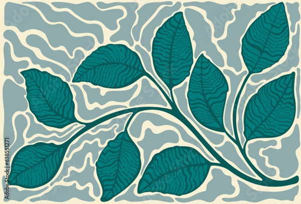 Fototapeta seamless background with leaves