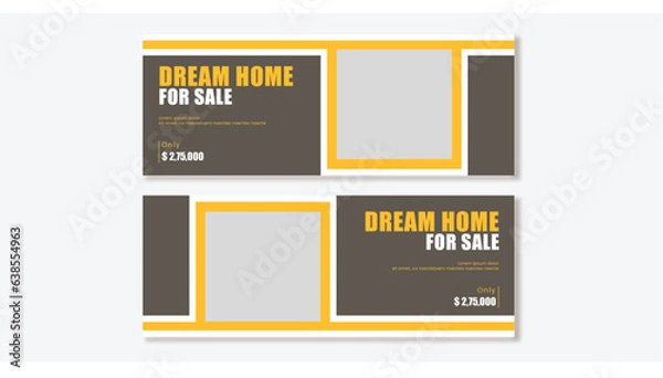 Obraz Dynamic Horizons: Facebook Banner Vector Art