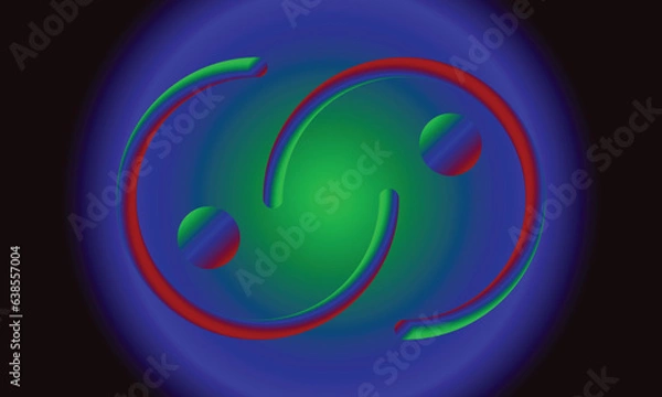Fototapeta Circle banner with gradient isolated on black background. Vector set. Fluid vivid gradients for banners, 
brochures, covers. Abstract liquid shapes. Colorful bright neon template. Dynamic soft color