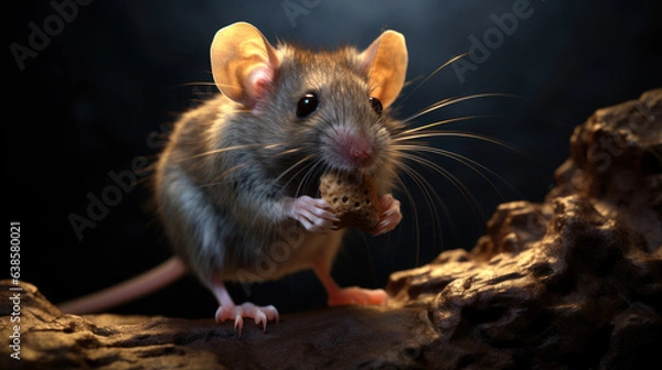 Fototapeta Mouse eating a cracker
