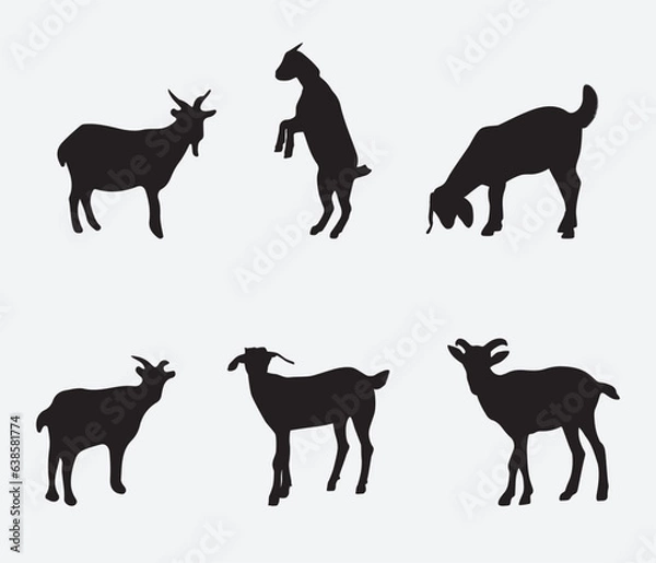 Fototapeta Vector Collection of goat Silhouettes