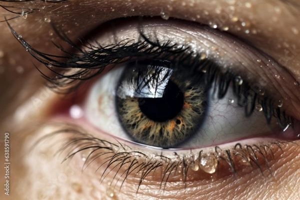 Obraz Close-up of weary eyes, reflecting the torment of countless sleepless nights.generative aI