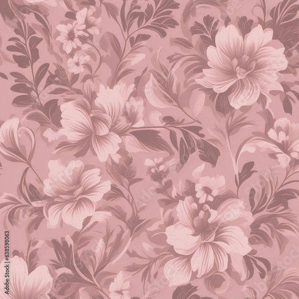 Fototapeta Seamless floral pattern. Generative AI.