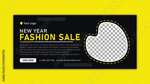 Obraz facebook cover, facebook banner, banner design template, social facebook cover, social media cover, social media ads, faceboo ads banner, web banner, social media post design.