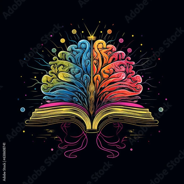Fototapeta abstract image of colorful brain