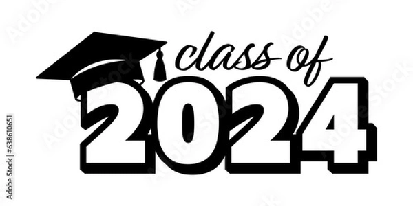 Fototapeta Class of 2024 with graduation cap
