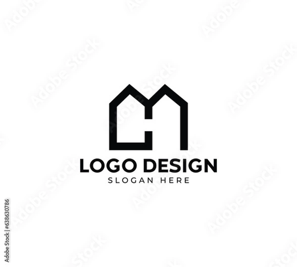 Fototapeta CA real estate logo design abstract background monogram lettermark lettermark logo template creative initials alphabet CA or AC cool logo template beautiful unique business company logo