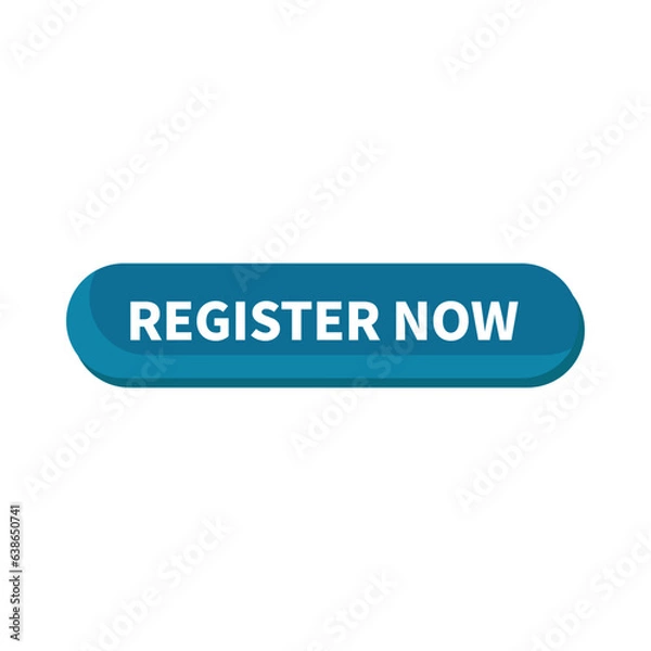 Fototapeta Register Now Button In Blue Rounded Rectangle Shape For Account Membership Subscription

