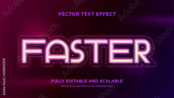 Fototapeta text effect vector faster with space style