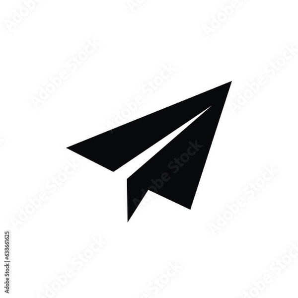 Fototapeta Paper plane icon vector, Send Message solid logo flat illustration on white background..eps