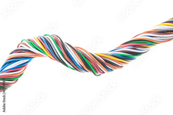 Obraz muti-color electronic wire isolated on white background