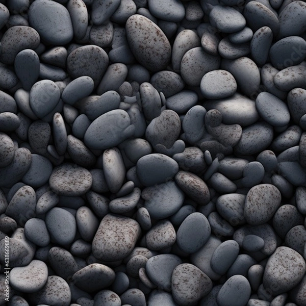 Fototapeta Gray pebbles seamless pattern texture background