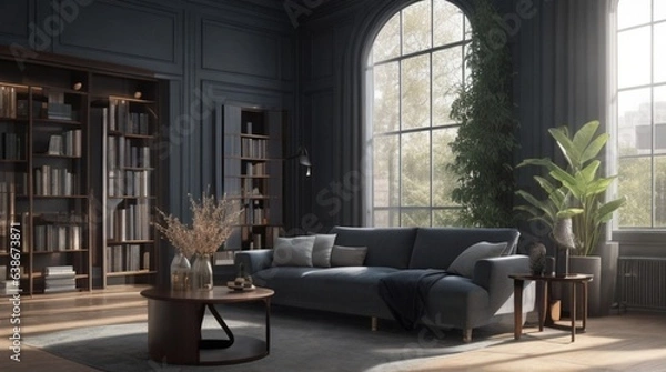 Fototapeta living room, for design work composition, desktop background, video call background, commercial work and much more.