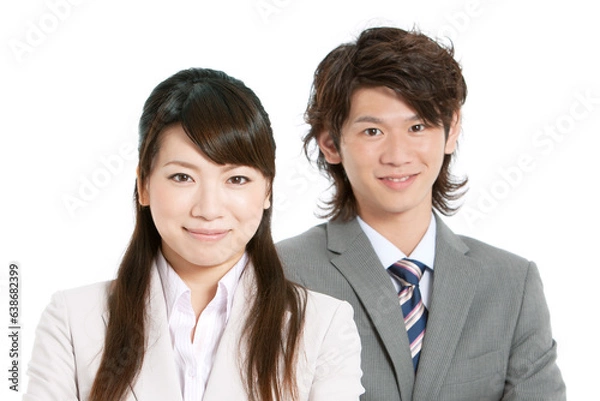 Fototapeta スーツを着たビジネスマンとビジネスウーマン