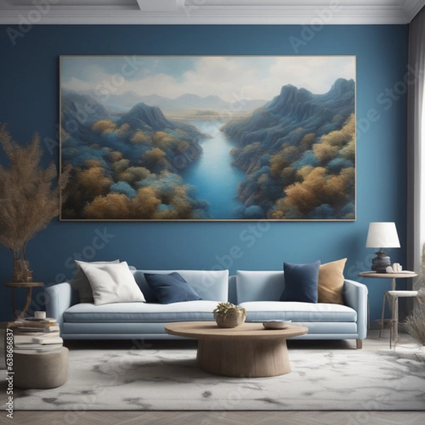 Fototapeta living room, for composition of designer work, screen background, video call background, commercial work, and much more.