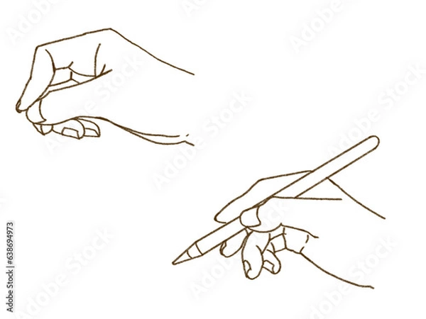 Obraz ペンを握る手のイラスト素材