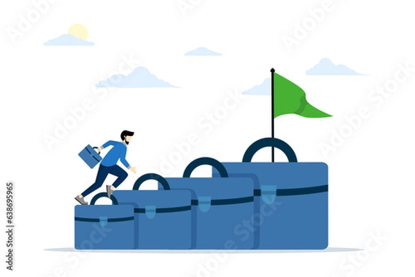 Fototapeta concept of effectiveness, efficiency or productivity for better results, improve performance or process, business development or management, business entrepreneur with gears with effective elements.