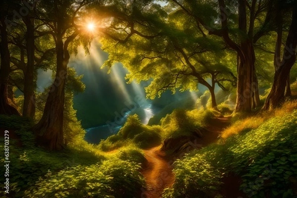 Obraz sunset in the forest