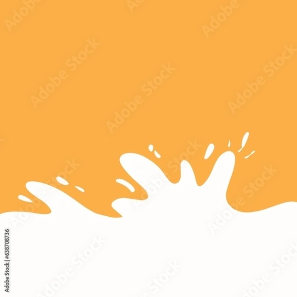 Obraz Milk splash isolated on orange background