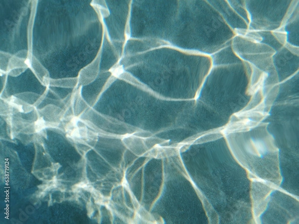 Obraz Crystal clear blue water of the Mediterranean Sea on the beach of Fig Tree Bay, white sand is visible at the bottom. Water background.