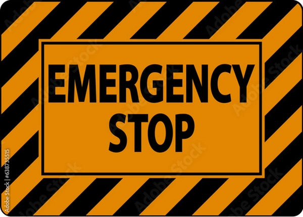 Obraz Electrical Equipment Warning Sign Emergency Stop
