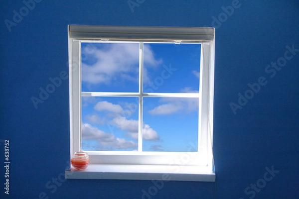 Fototapeta window and blue sky, concept of freedom