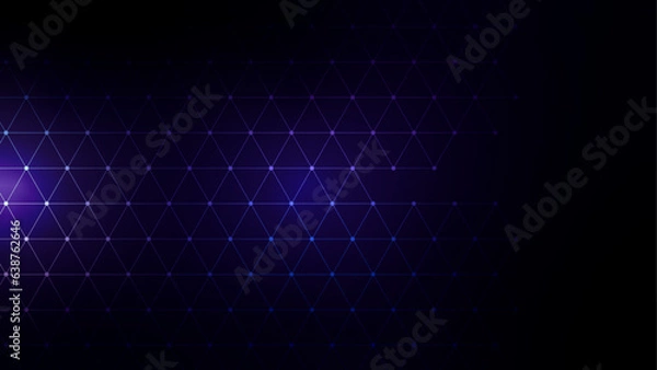 Fototapeta 三角パターン背景素材，テクノロジー，パープルのグラデーション