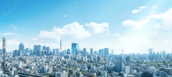 Obraz 東京っぽい都市風景のパノラマ
